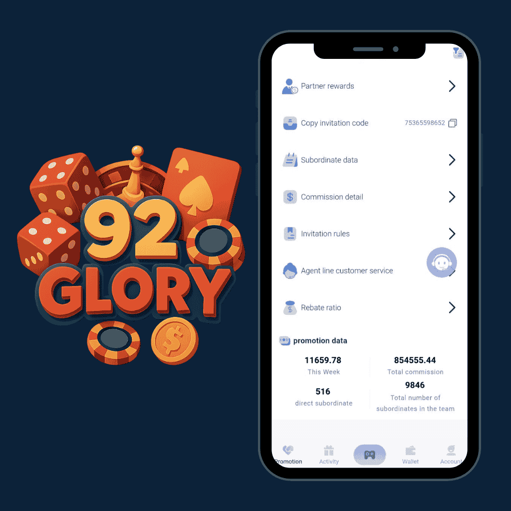 92 Glory Invite Program and referral commission screenshot